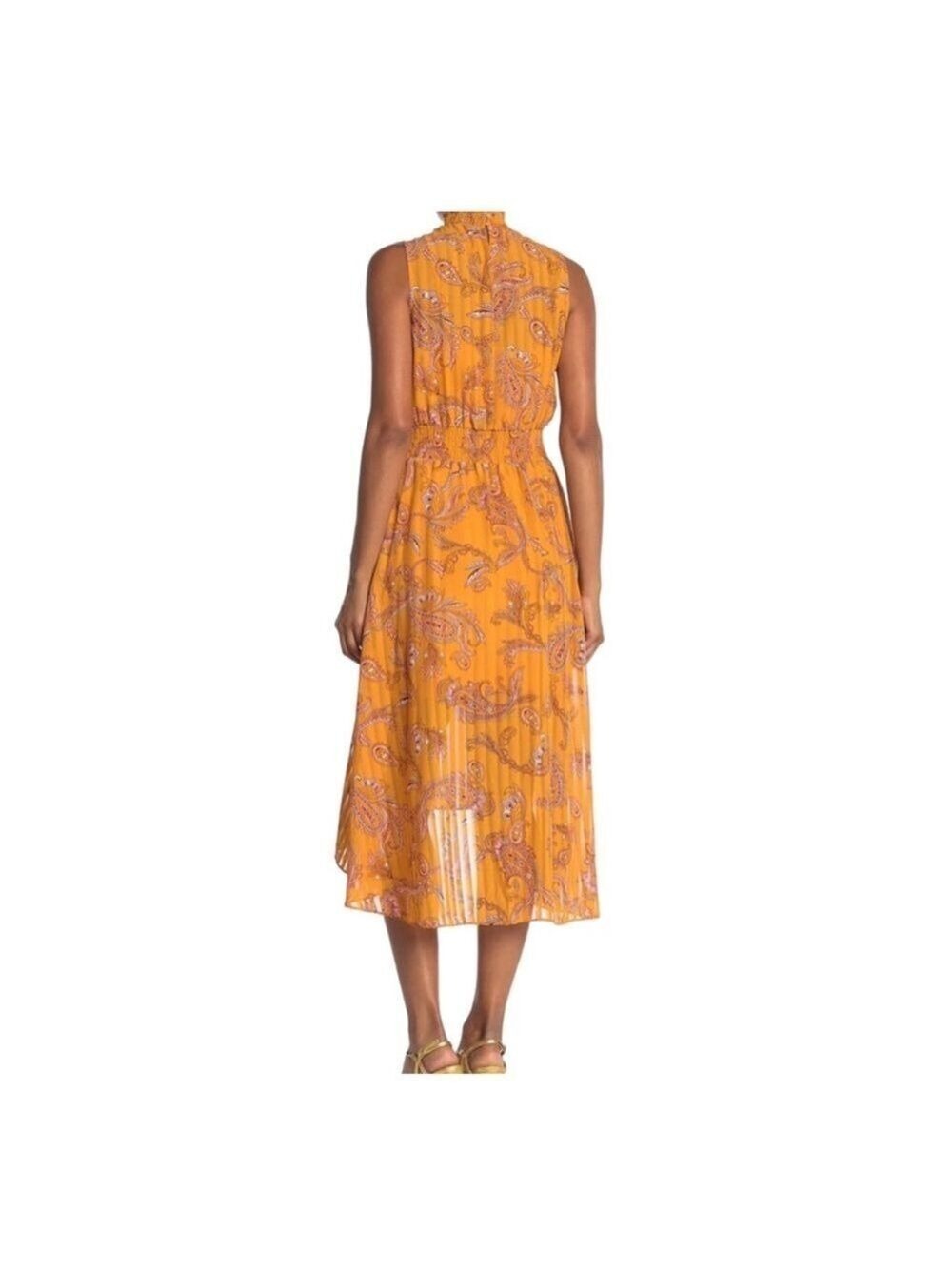 Nanette Lepore Gold Paisley Dress Size 8 - Picture 3 of 7